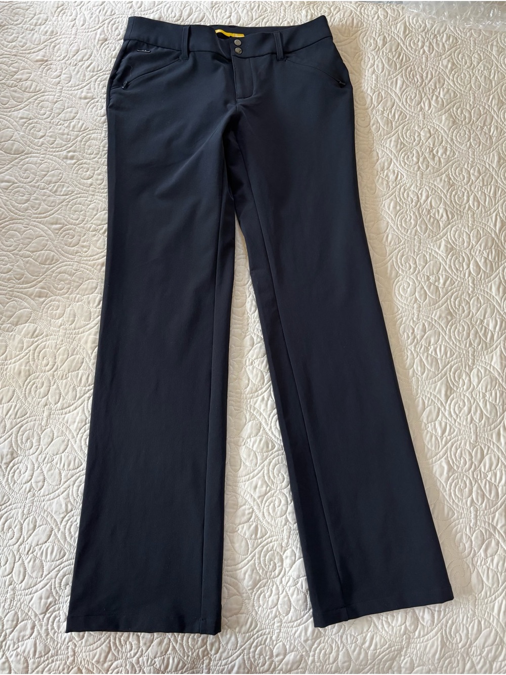 Lole Black Stretch Travel Hiking Pants With Zip Pocket and UPF 50